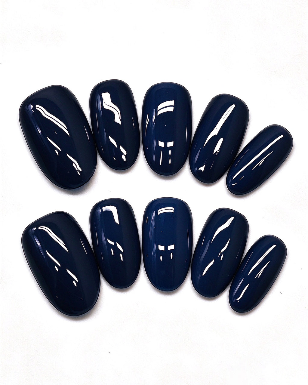 24 Solid Colors — black press-on nail set, product detail view