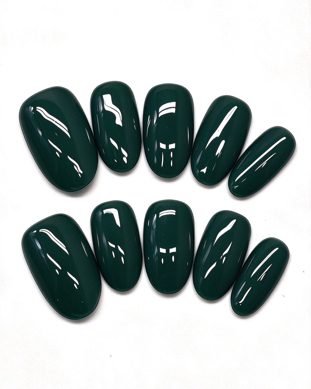 24 Solid Colors — black press-on nail set, full set, styled arrangement