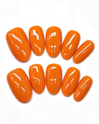 24 Solid Colors — gold press-on nail set, product detail view
