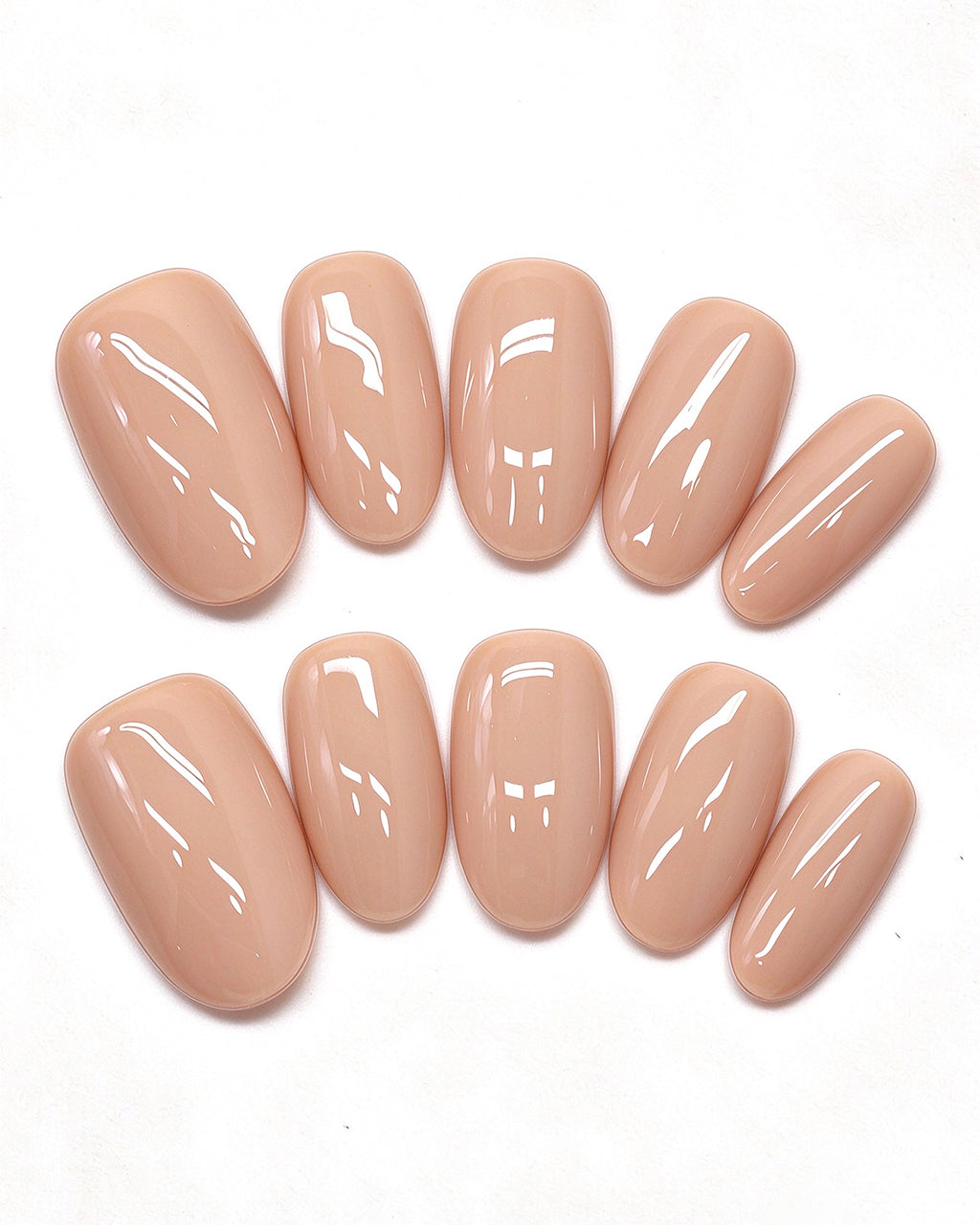 24 Solid Colors — gold press-on nail set, product detail view