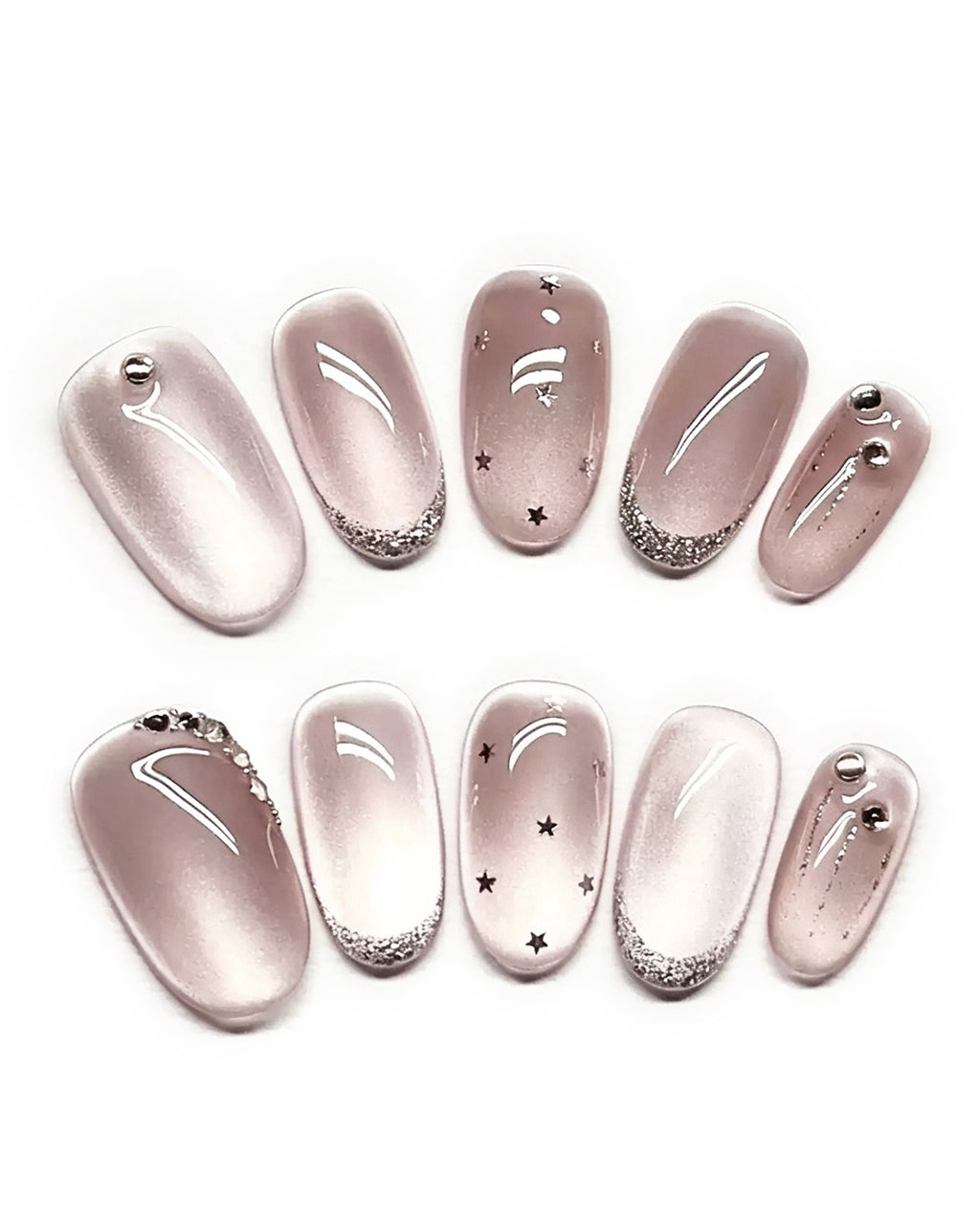 Mist Shrouds Camellia — press-on nail set, product detail view