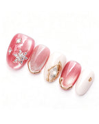 Strawberry Sweetheart — pink press-on nail set, product detail view