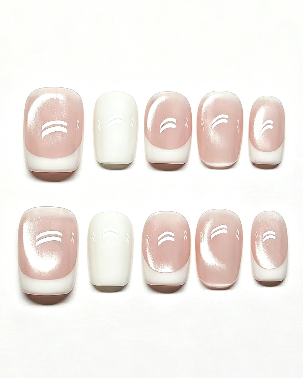 Cloud White — press-on nail set, product detail view