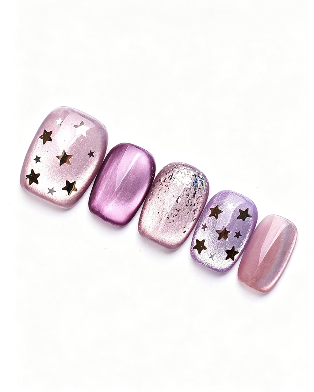 Dusty Rose Cat Eye — press-on nail set, product detail view