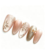 Champagne Gold Cat Eye — gold press-on nail set, full set view