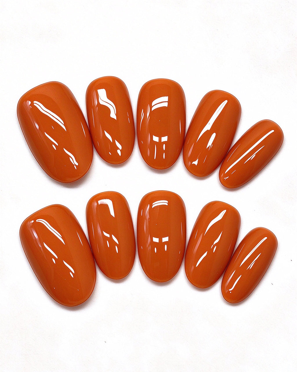24 Solid Colors — gold press-on nail set, product detail view