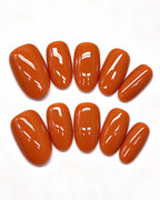 24 Solid Colors — gold press-on nail set, product detail view