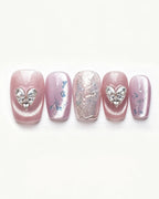 Lavender Lilac Cat Eye — press-on nail set, full set view