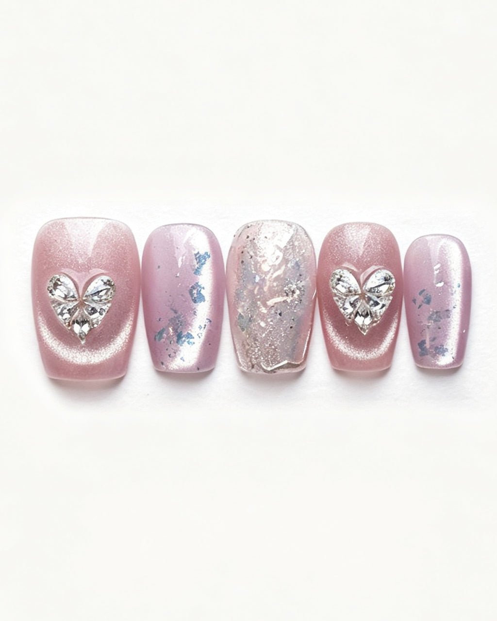 Lavender Lilac Cat Eye — press-on nail set, full set view