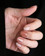 Blossom Peach | Nude Pink Cat Eye & Gold Foil — sizing guide: press-on nail size chart