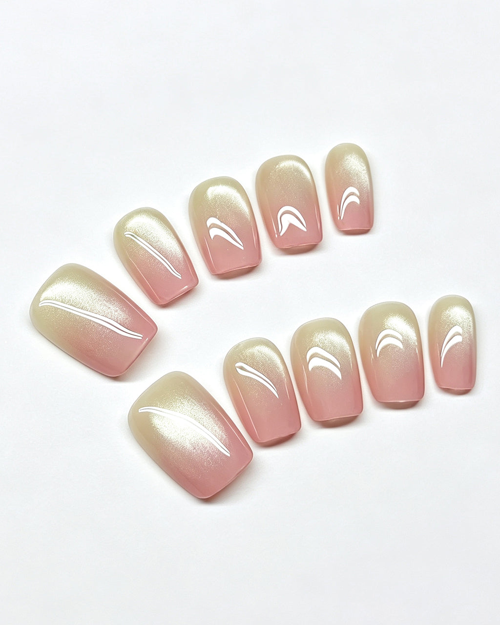 Gradient Guava — pink press-on nail set, full set view