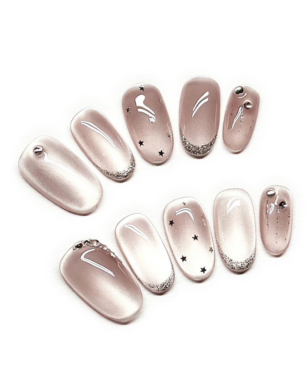 Mist Shrouds Camellia — press-on nail set, full set view