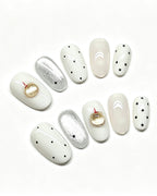 Peachy Diary — press-on nail set, full set view