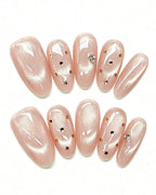 Champagne Dew — gold press-on nail set, product detail view