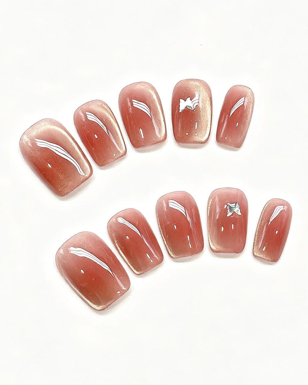 Amber Rosewood Jelly — press-on nail set, full set view
