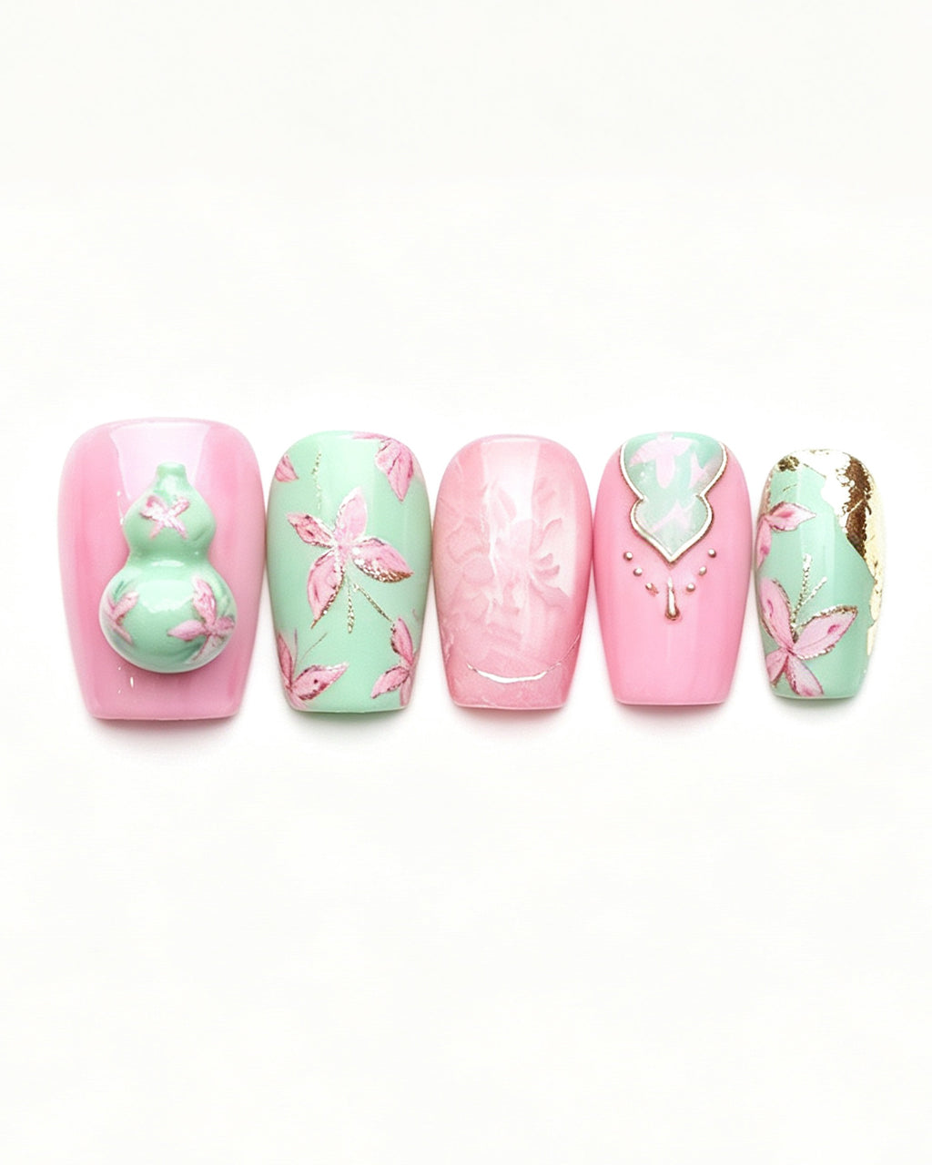 Blessing & Prosperity — press-on nail set, full set view
