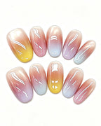 Sunset Mirage — pink press-on nail set, product detail view
