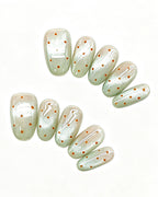 Lime Guava Pastel Jelly — press-on nail set, full set, styled arrangement