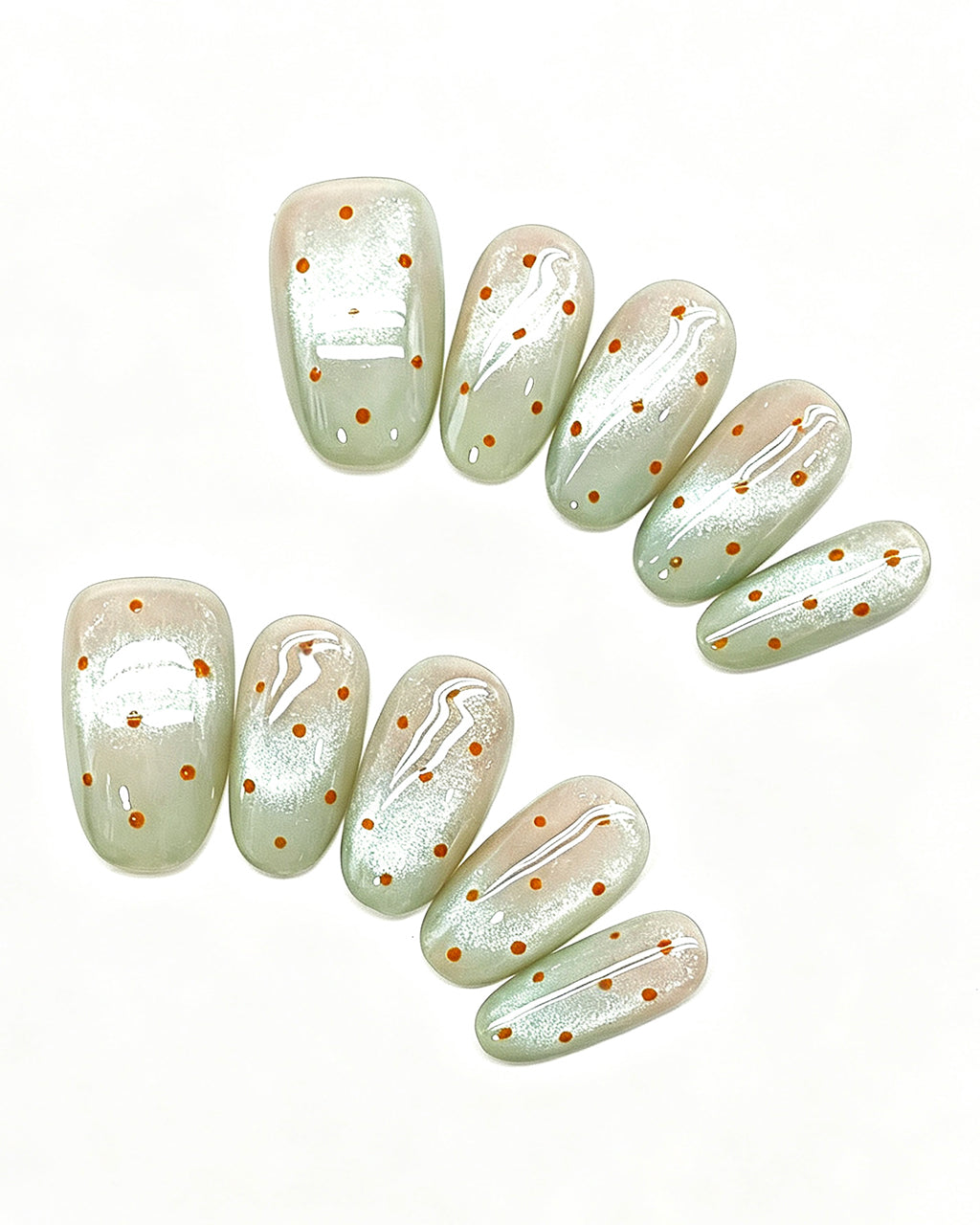 Lime Guava Pastel Jelly — press-on nail set, full set, styled arrangement
