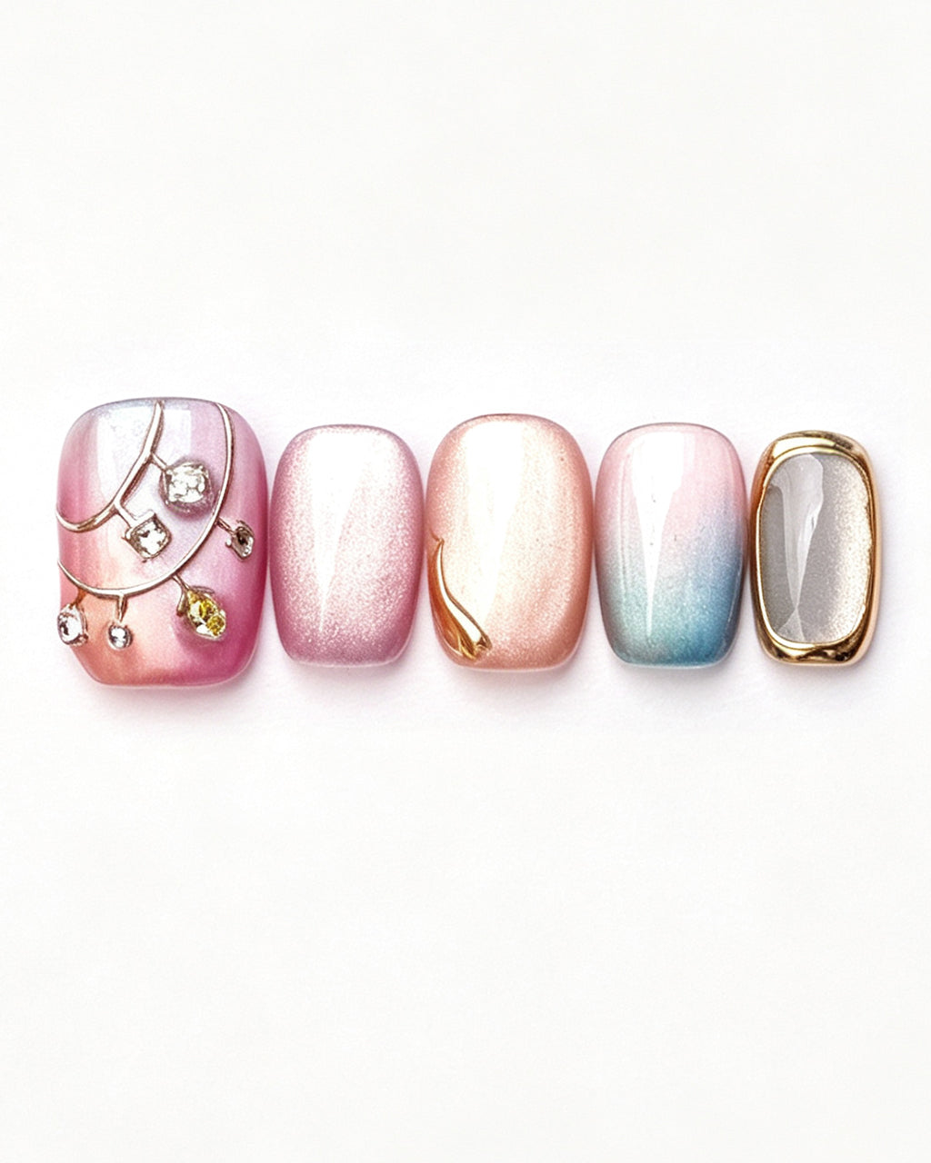 Rhythmic Light — press-on nail set, full set view