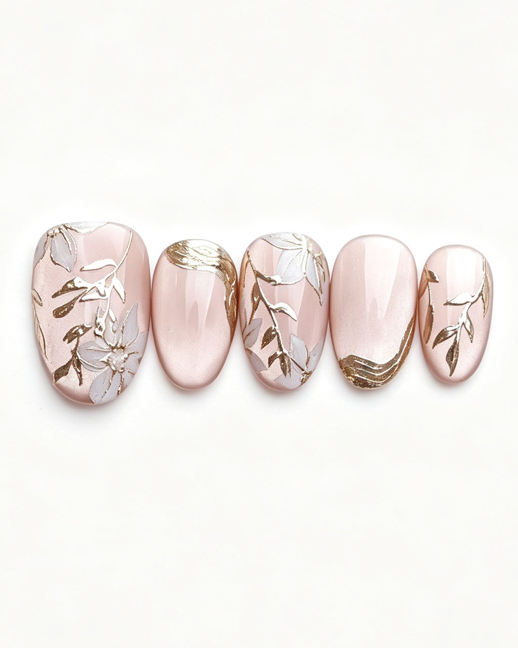 Ice Flower — press-on nail set, full set, styled arrangement