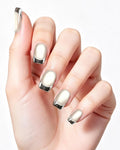 Dewy Cat-Eye — press-on nails worn on hand, close view