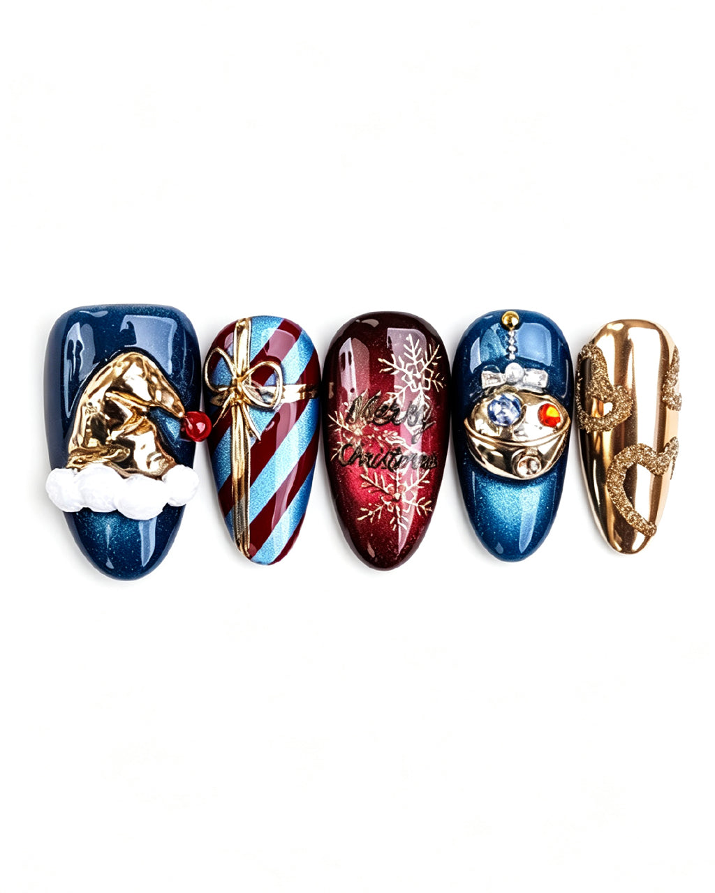 Christmas Fantasy — press-on nail set, full set view
