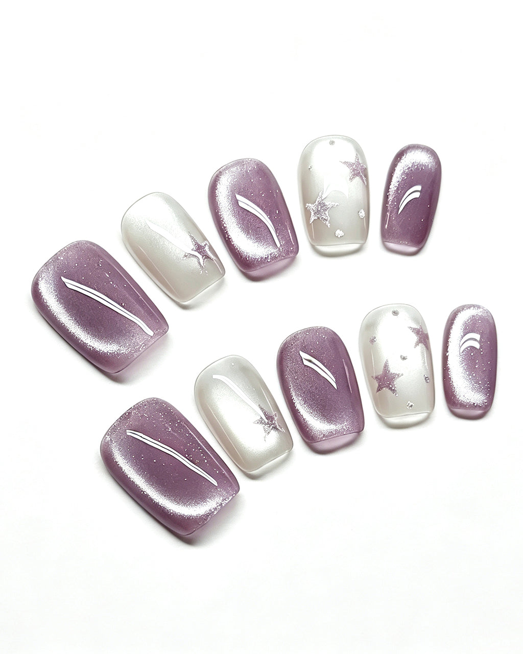 Star Flecks — press-on nail set, full set view