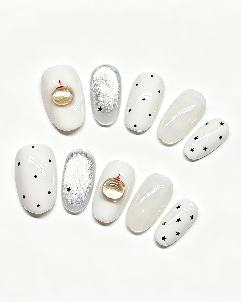 Peachy Diary — press-on nail set, full set, styled arrangement