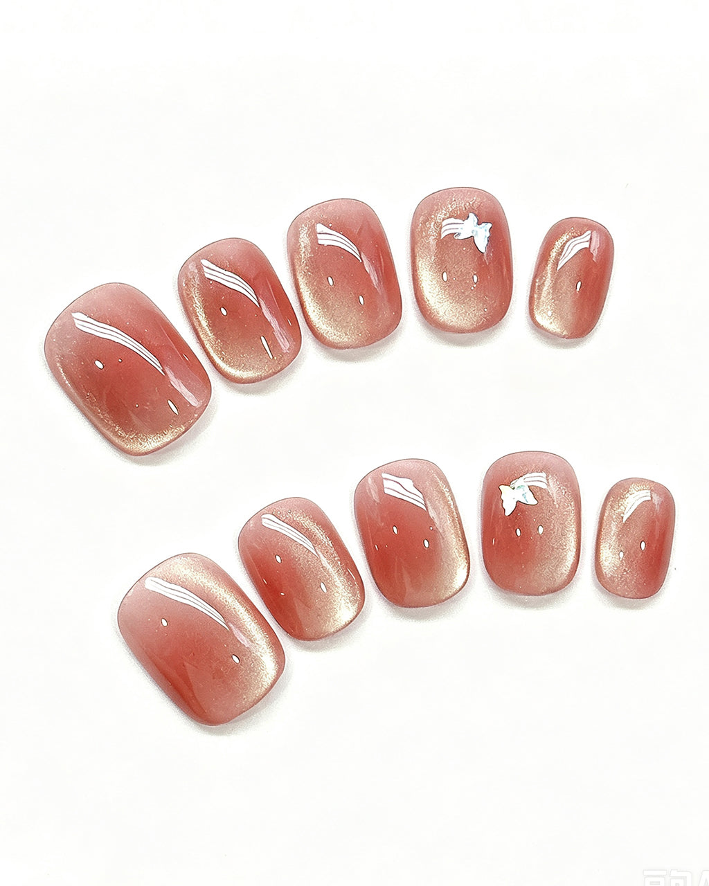 Amber Rosewood Jelly — pink press-on nail set, product detail view