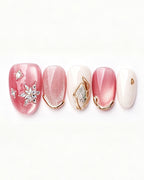 Strawberry Sweetheart — pink press-on nail set, product detail view