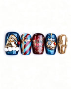 Christmas Fantasy — press-on nail set, full set, styled arrangement