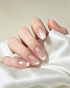 Cloud White — press-on nails worn on hand, alternate angle