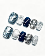 Blue Ocean — press-on nail set, full set, styled arrangement