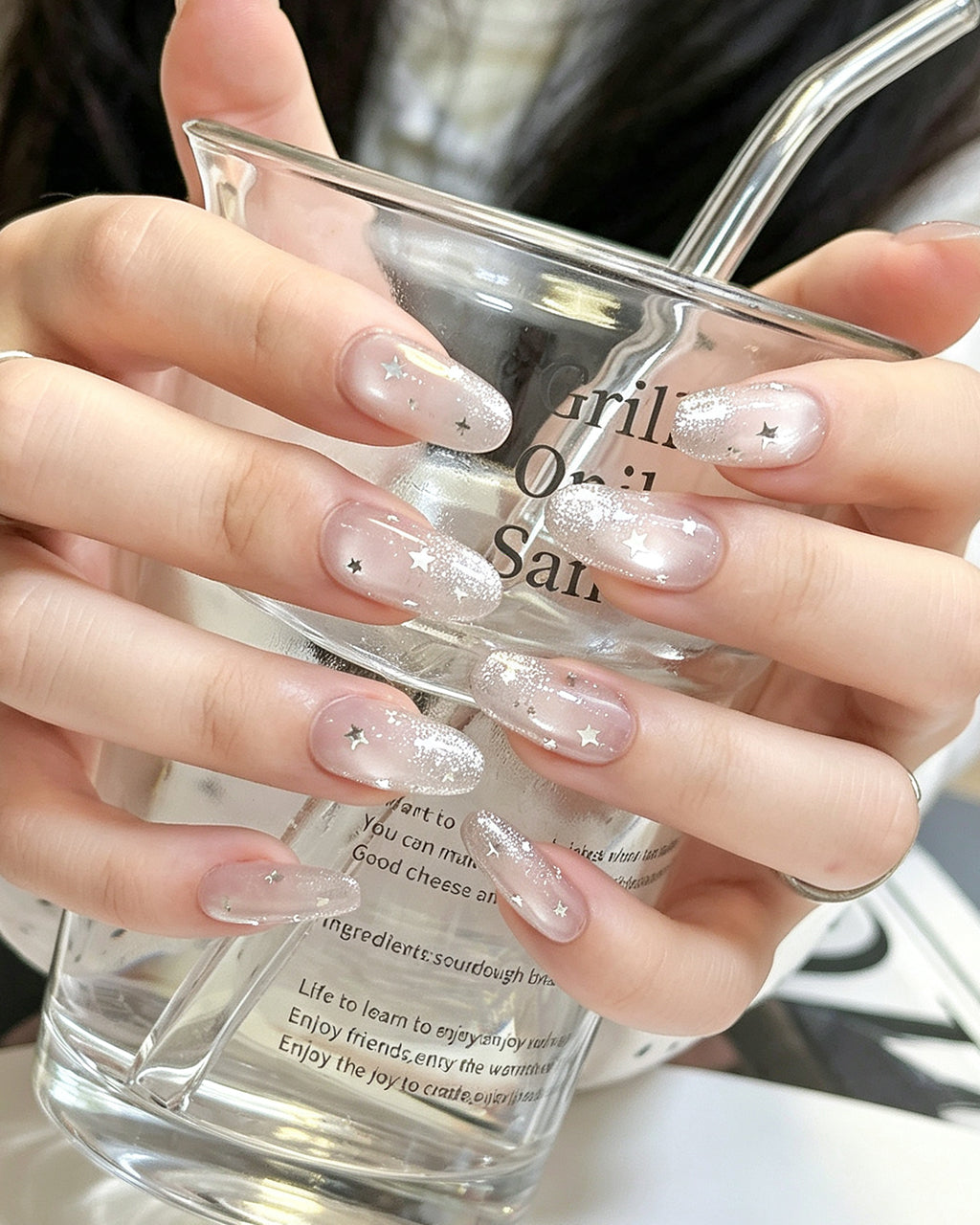 Celestial Star — press-on nails worn on hand