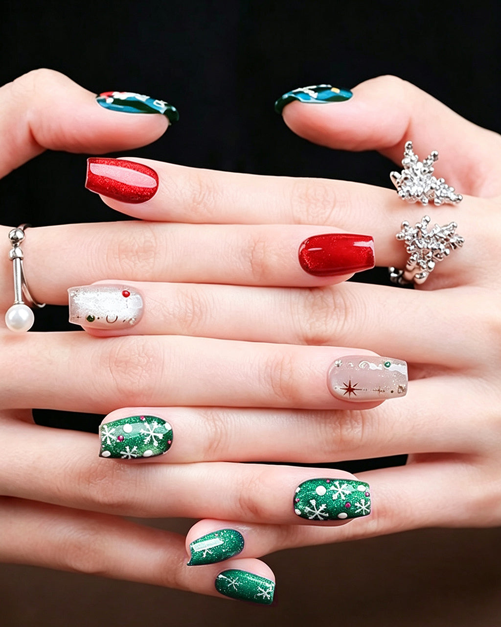 Christmas — sizing guide: press-on nail size chart