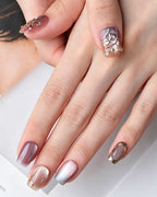 Rhythmic Light — press-on nails worn on hand