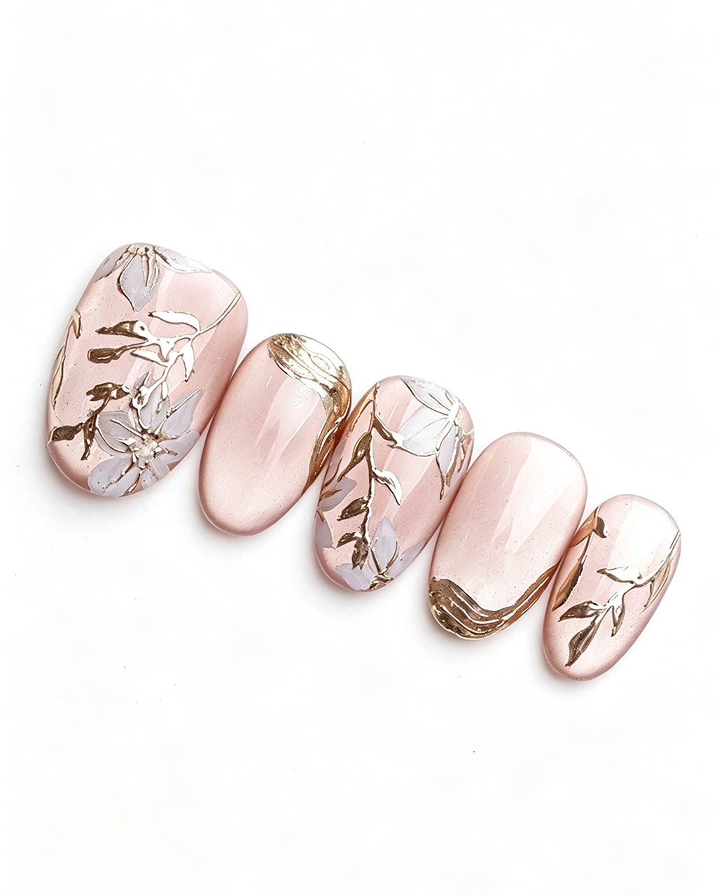 Ice Flower — press-on nail set, full set view
